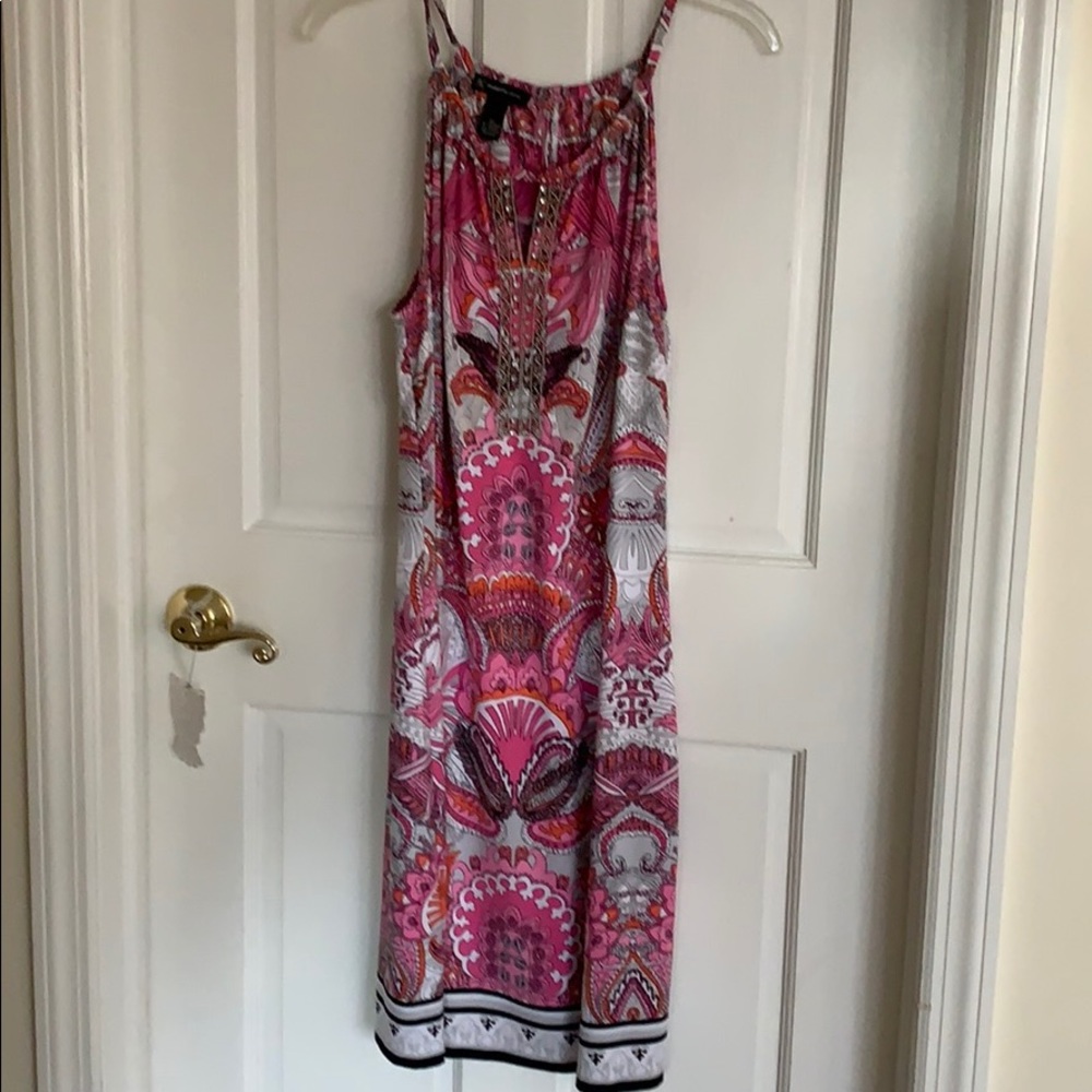 Beaded top multi color pink